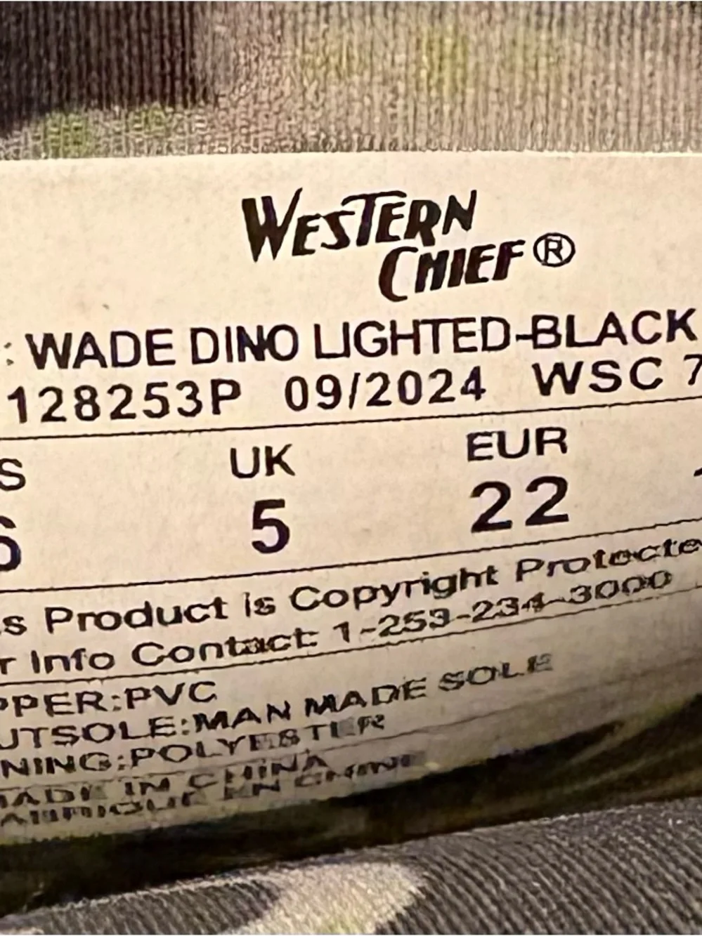 Western Chief Wade Dino Rain Boots - Toddler Size 6